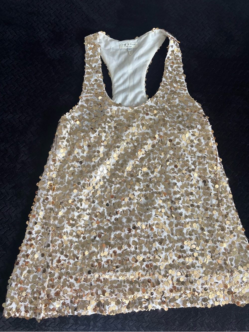 rag & bone Gold Sequin Racerback Tank
